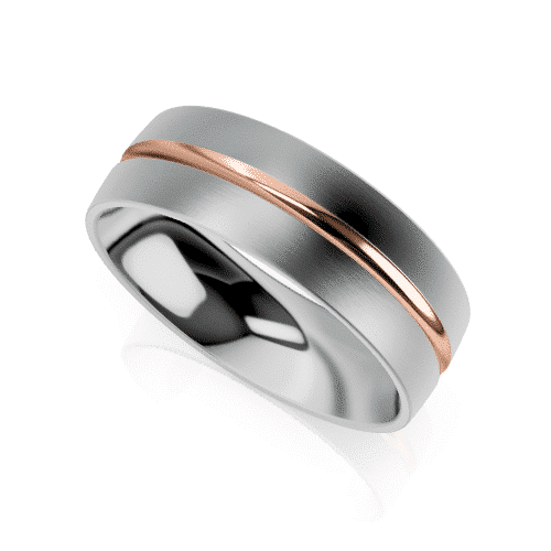 Two Tone Gold Mens Wedding Band