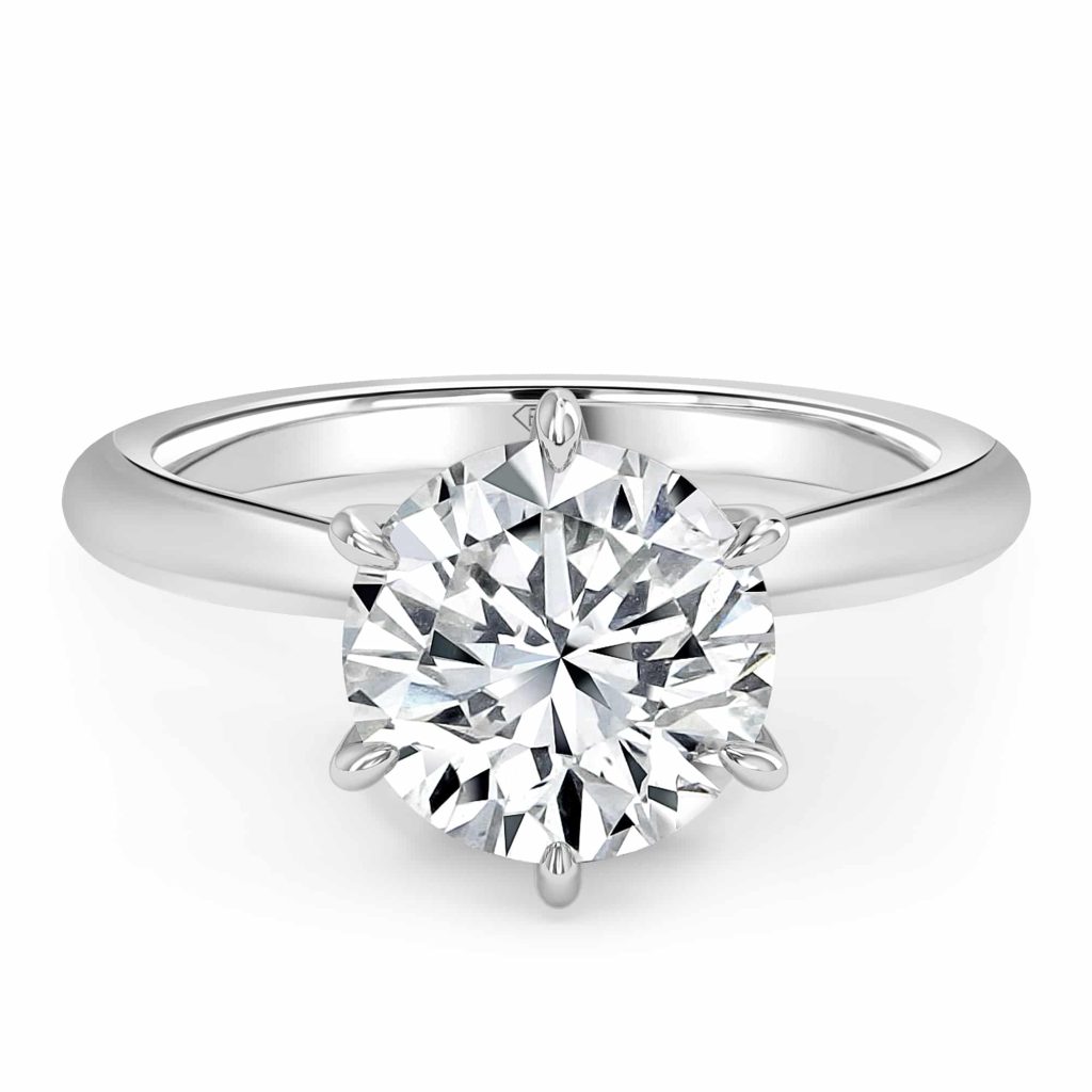Round Diamond Engagement Ring with Hidden Halo