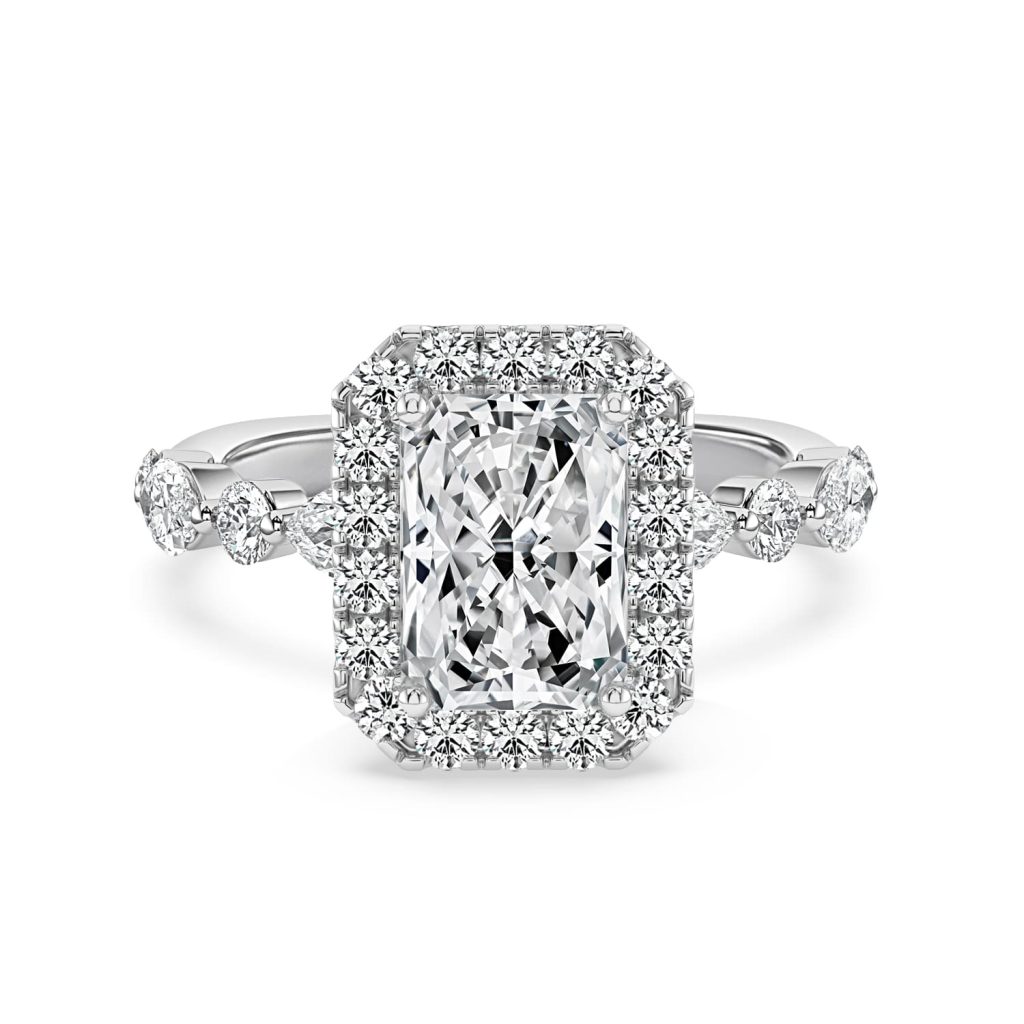Radiant Diamond Engagement Ring with Halo