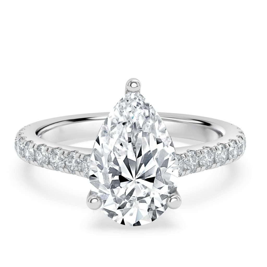 Pear Diamond Engagement Ring with Halo