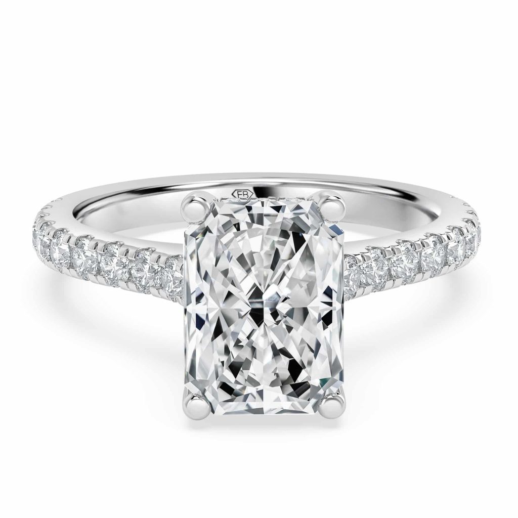 Radient Diamond Engagement Ring with Halo
