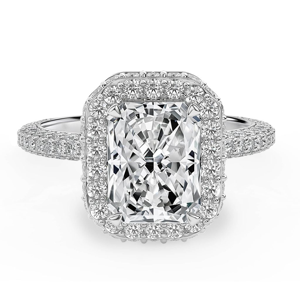 Radiant Diamond Engagement Ring with Halo
