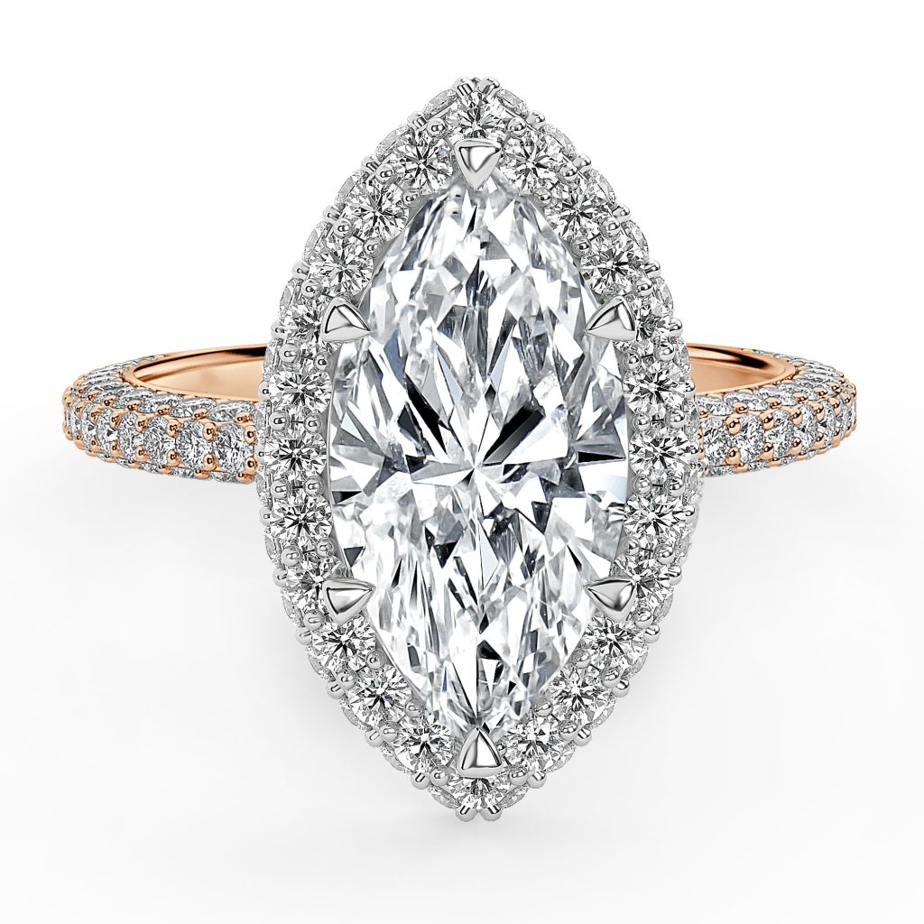 Marquise Diamond Engagement Ring with Halo