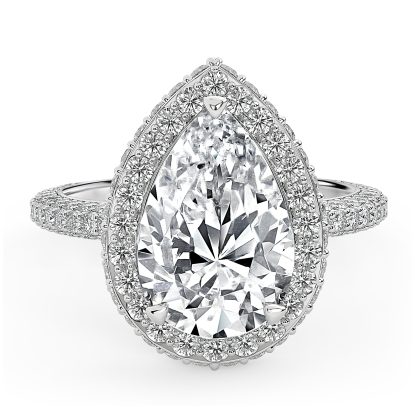 Pear Diamond Engagement Ring with Halo