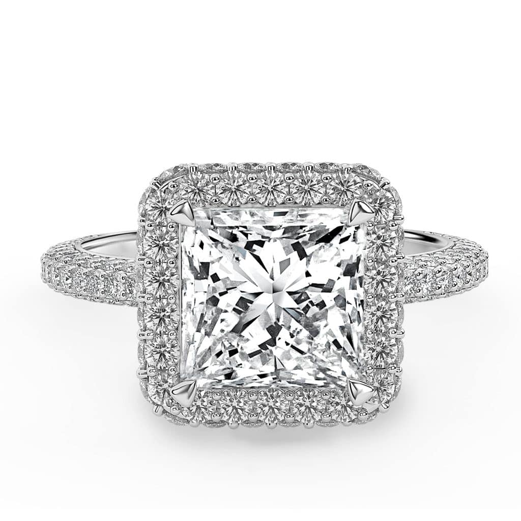 Princess Diamond Engagement Ring with Halo