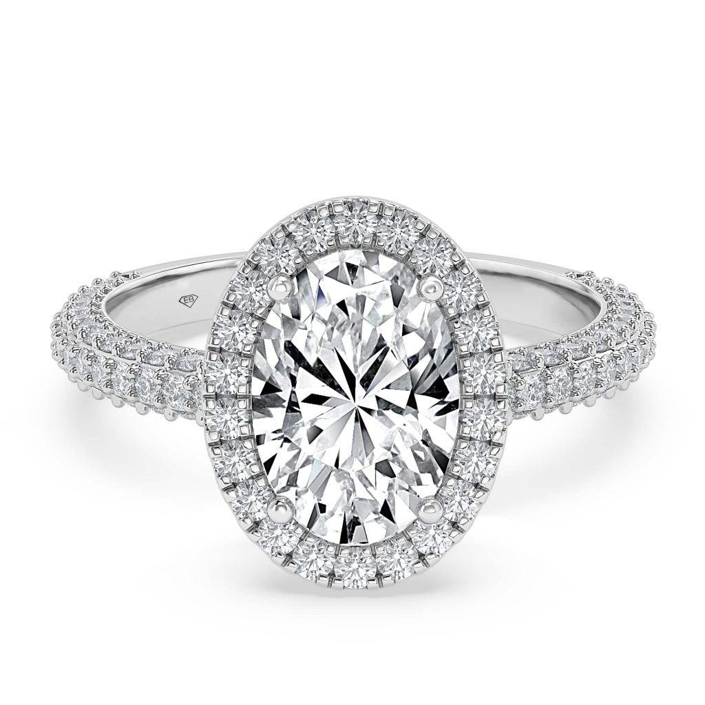 Oval Diamond Engagement Ring with Halo