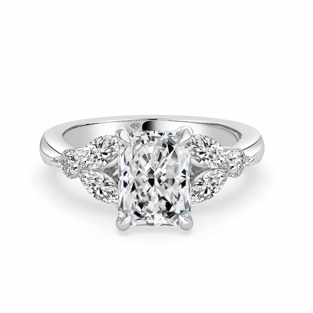 Radiant Diamond Engagement Ring Trilogy
