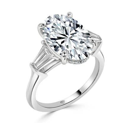 Elegant oval diamond engagement ring