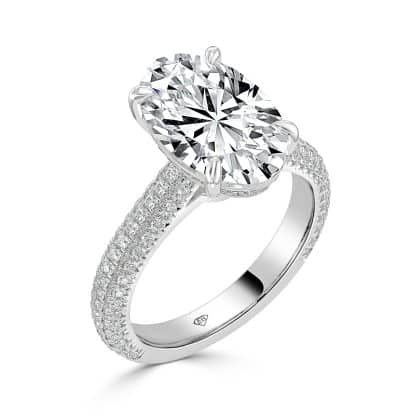 Elegant oval diamond engagement ring