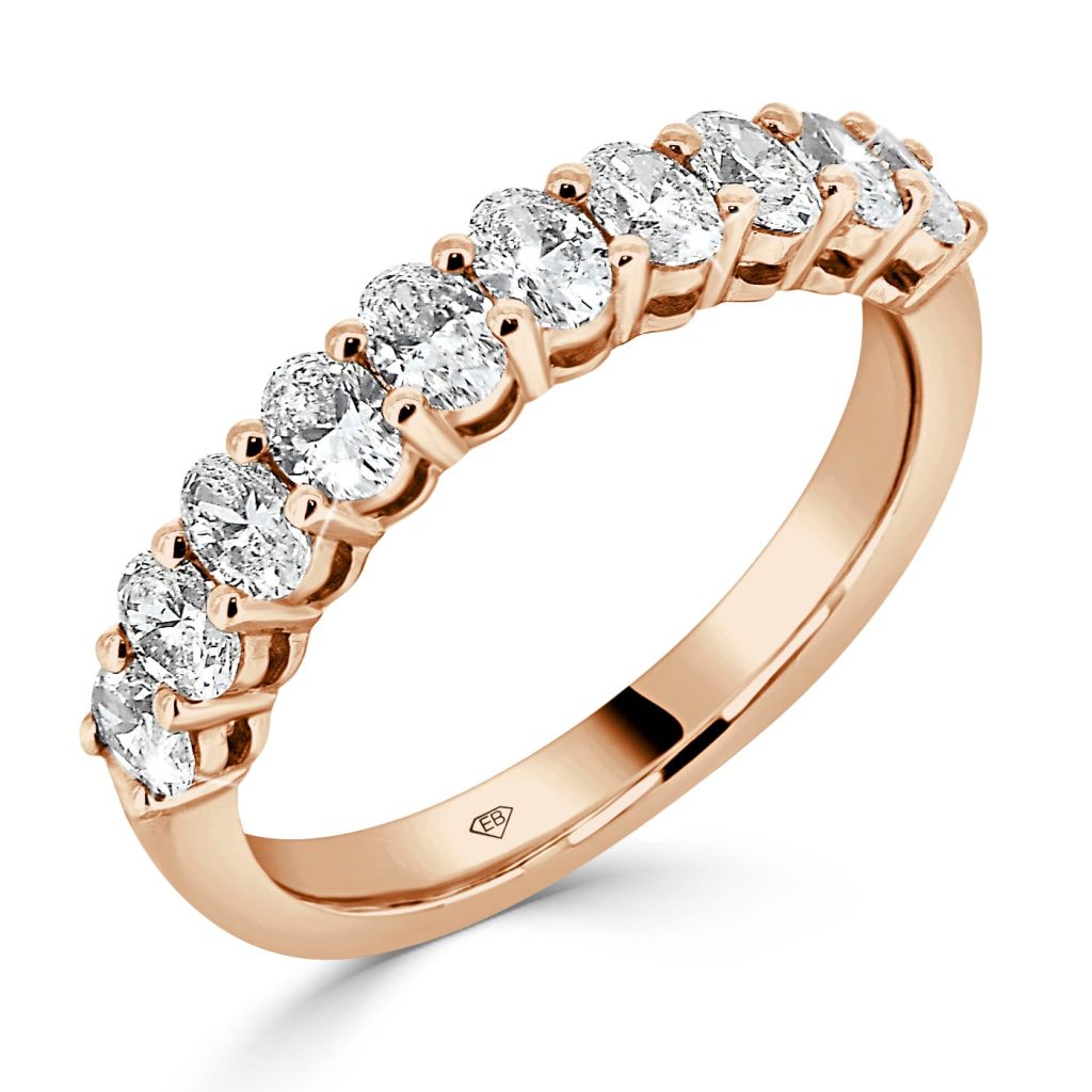 Oval Diamond Wedding Band