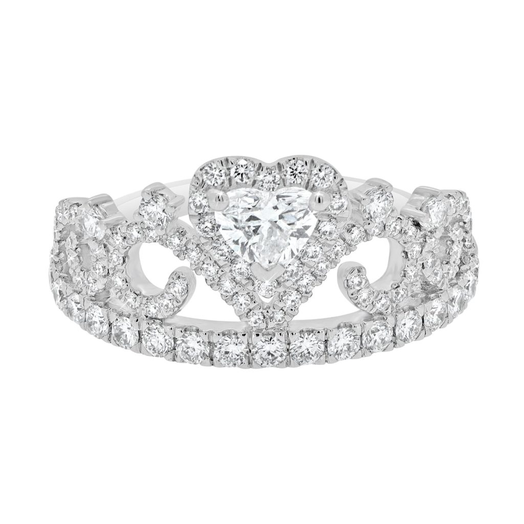 Heart Shaped Diamond Tiara Ring