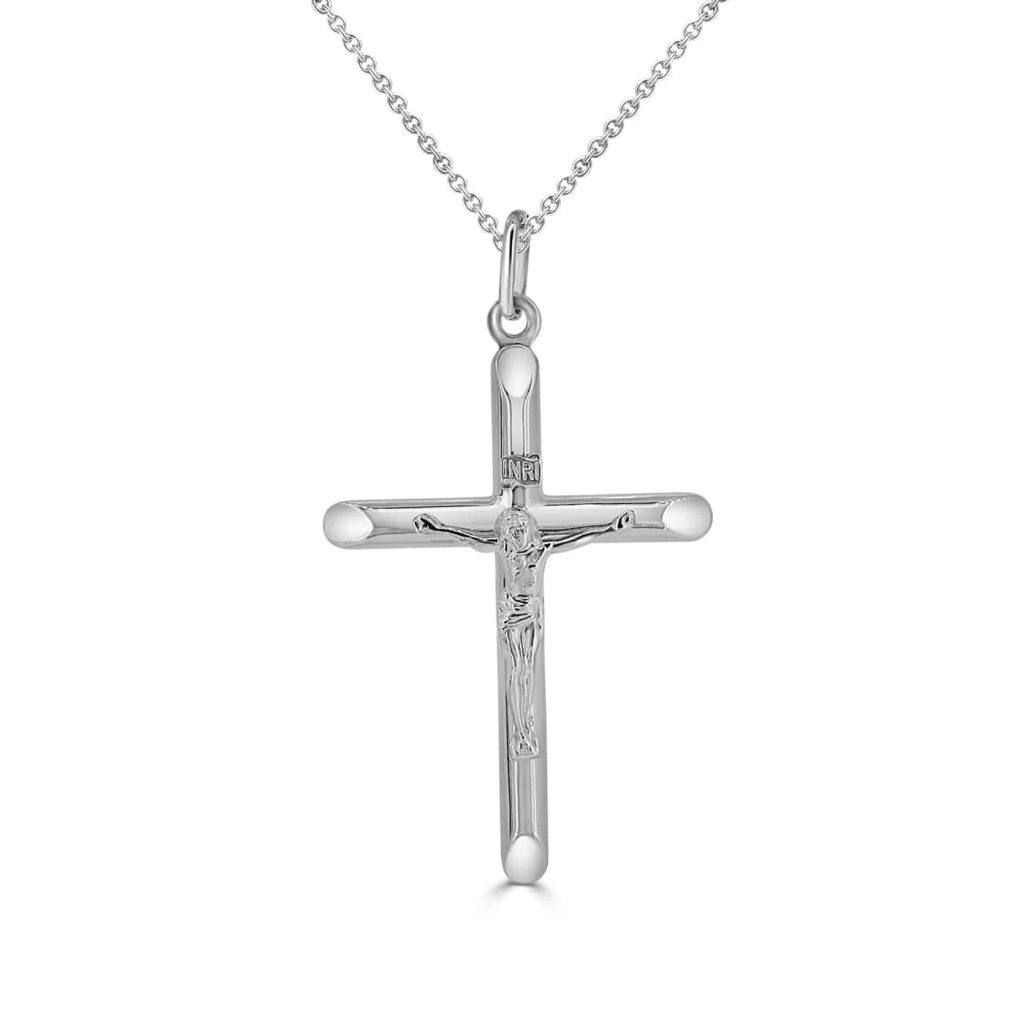 White Gold Crucifix Pendant