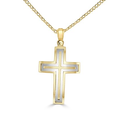 Two Tone Gold Cross