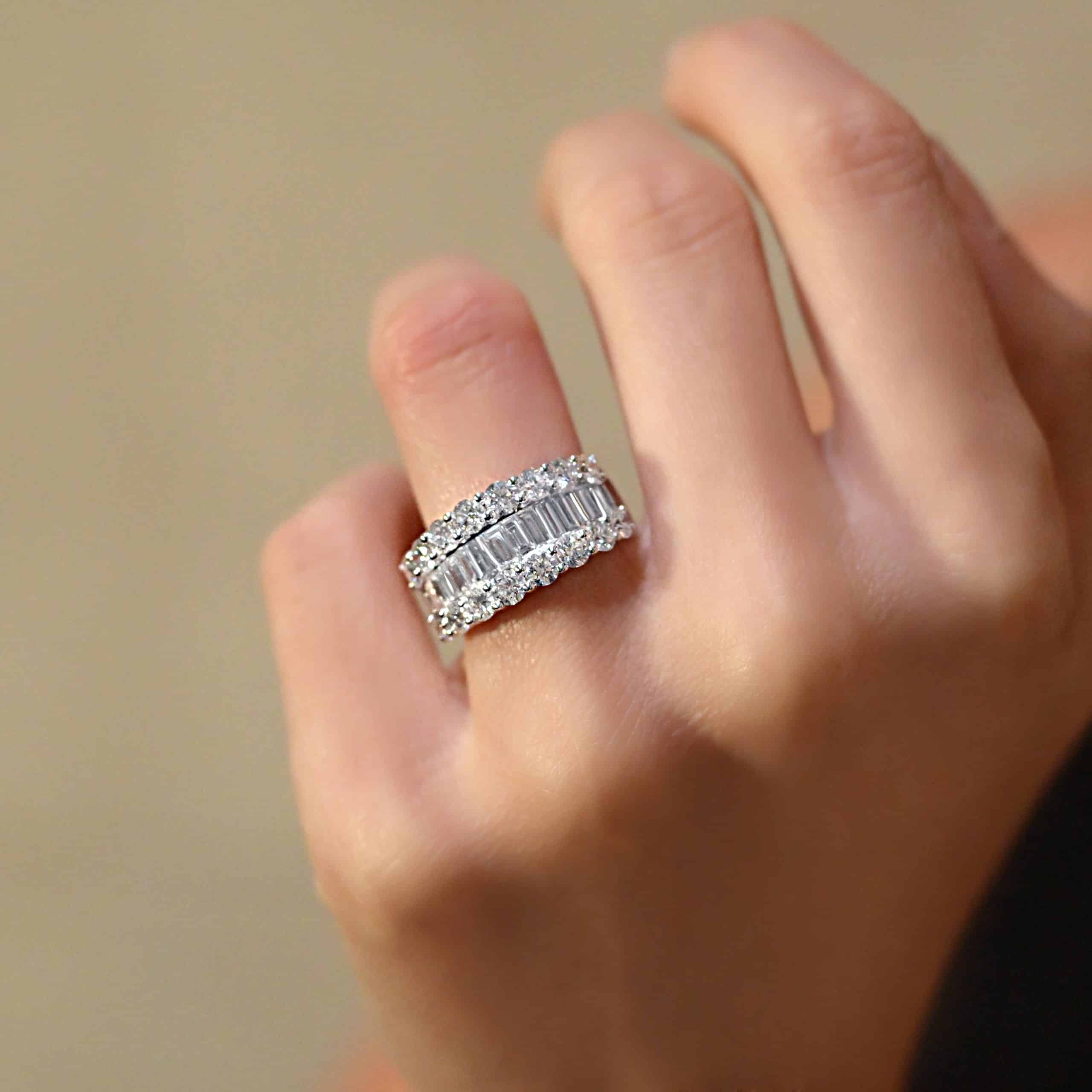 wedding band white gold diamonds