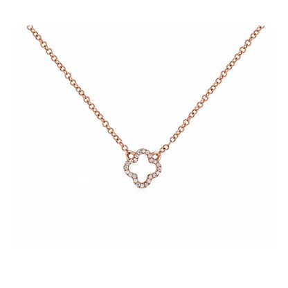 Rose Gold Diamond Clover Necklace