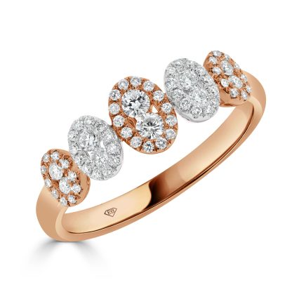 Two Tone Round Diamond Wedding Band