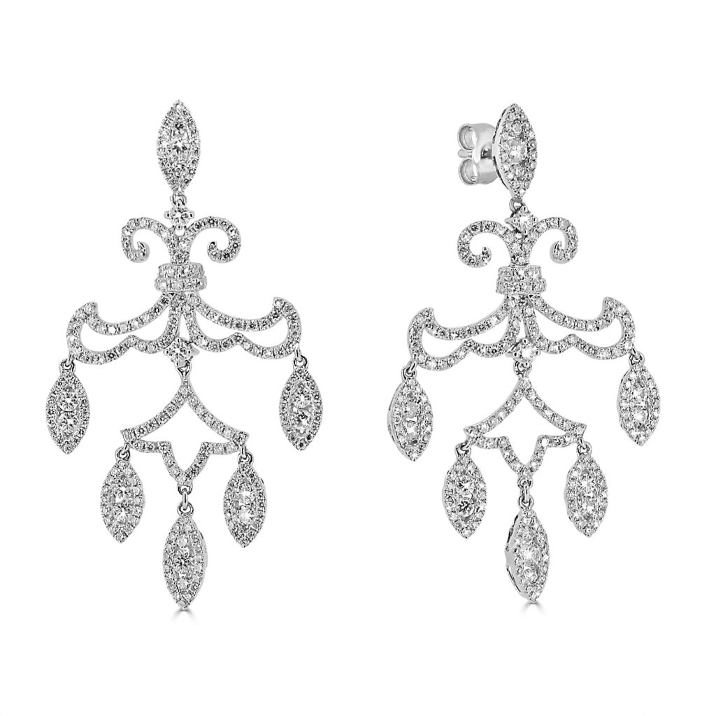 Marquise chandelier design drop earrings