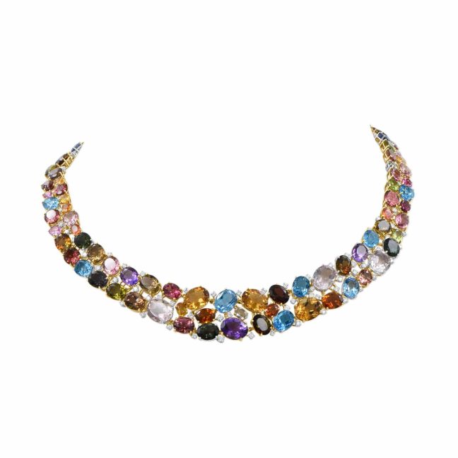 Color Gems And Diamonds NecklaceMulti Coloured Gemstone Necklace