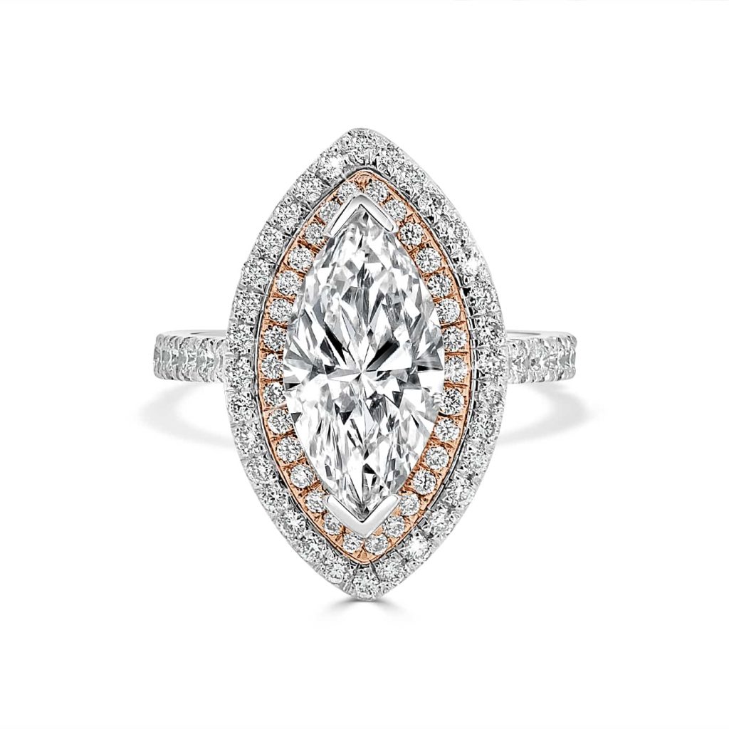 Marquise Cut Engagment ring with halo