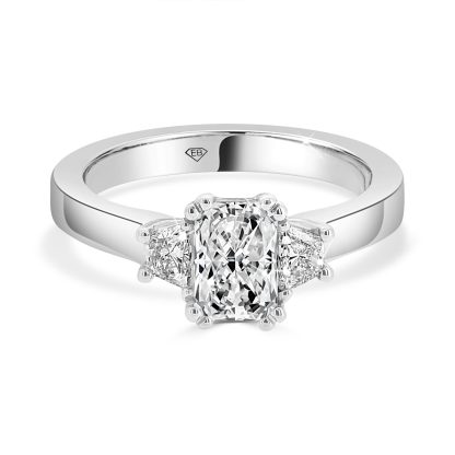 Radient Cut Trilogy Engagement Ring