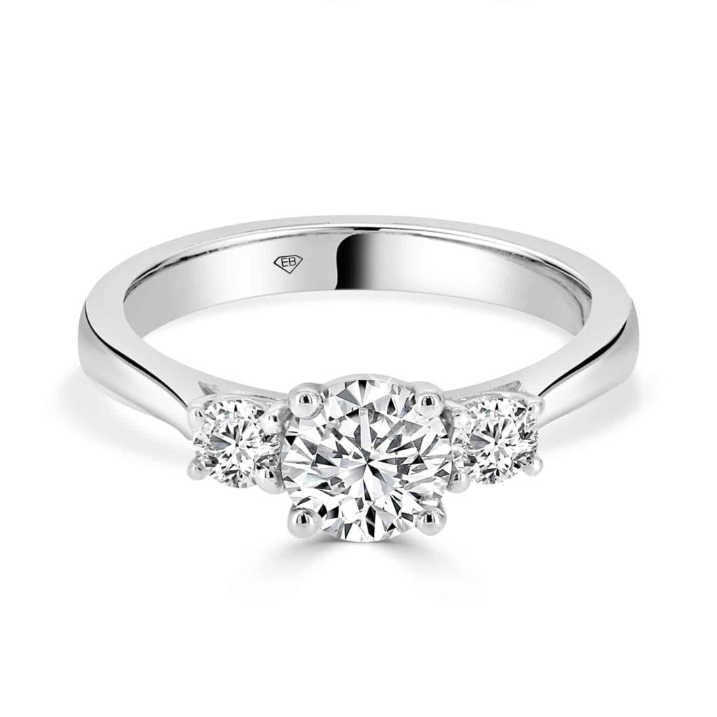 Round Diamond Trilogy Engagement Ring