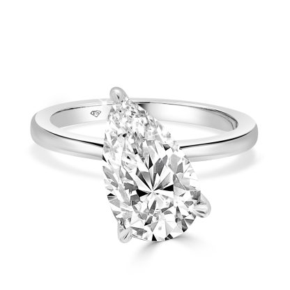 Side Pear Engagement Ring
