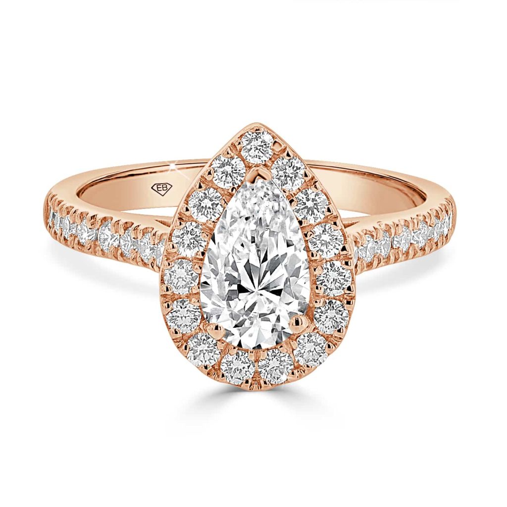 Pear Shape Engagement Ring with Halo