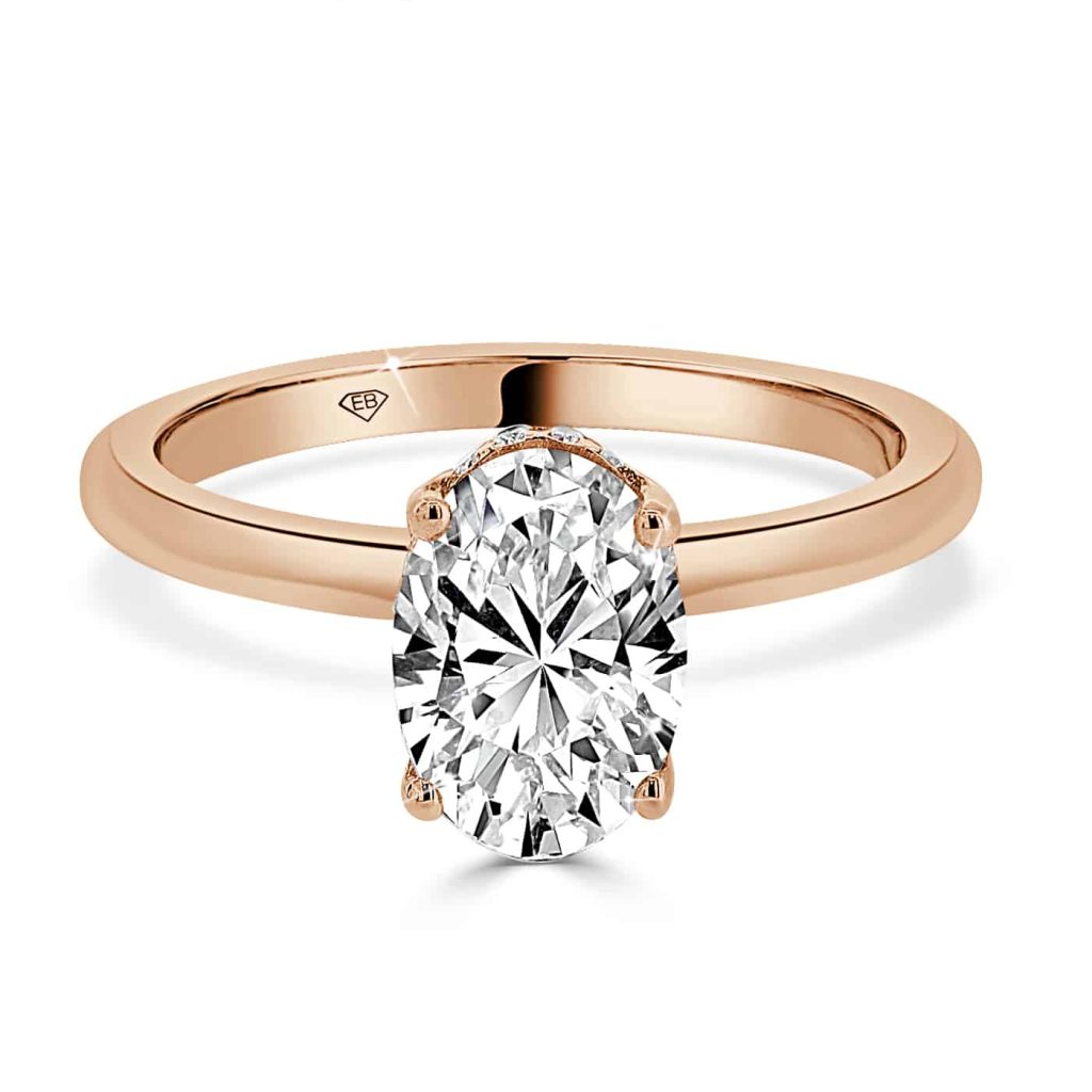 Oval Engagement Rings with Hidden Halo