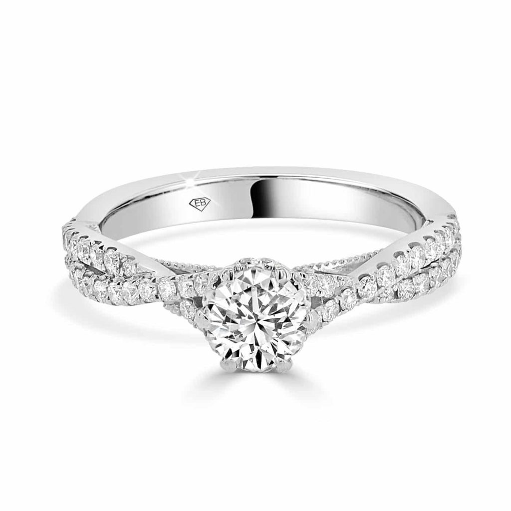 Round brilliant cut diamond ring