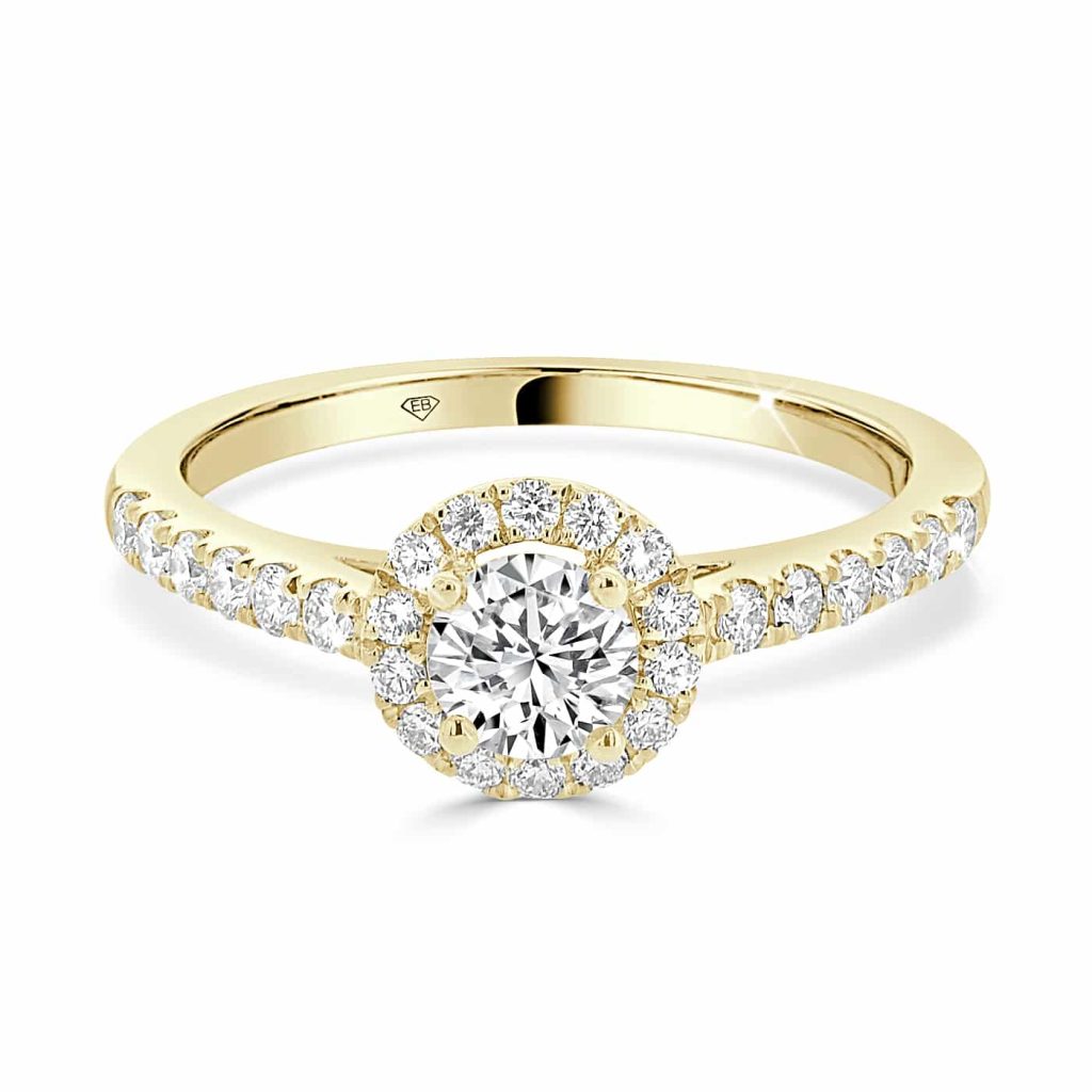 round diamond halo engagement ring