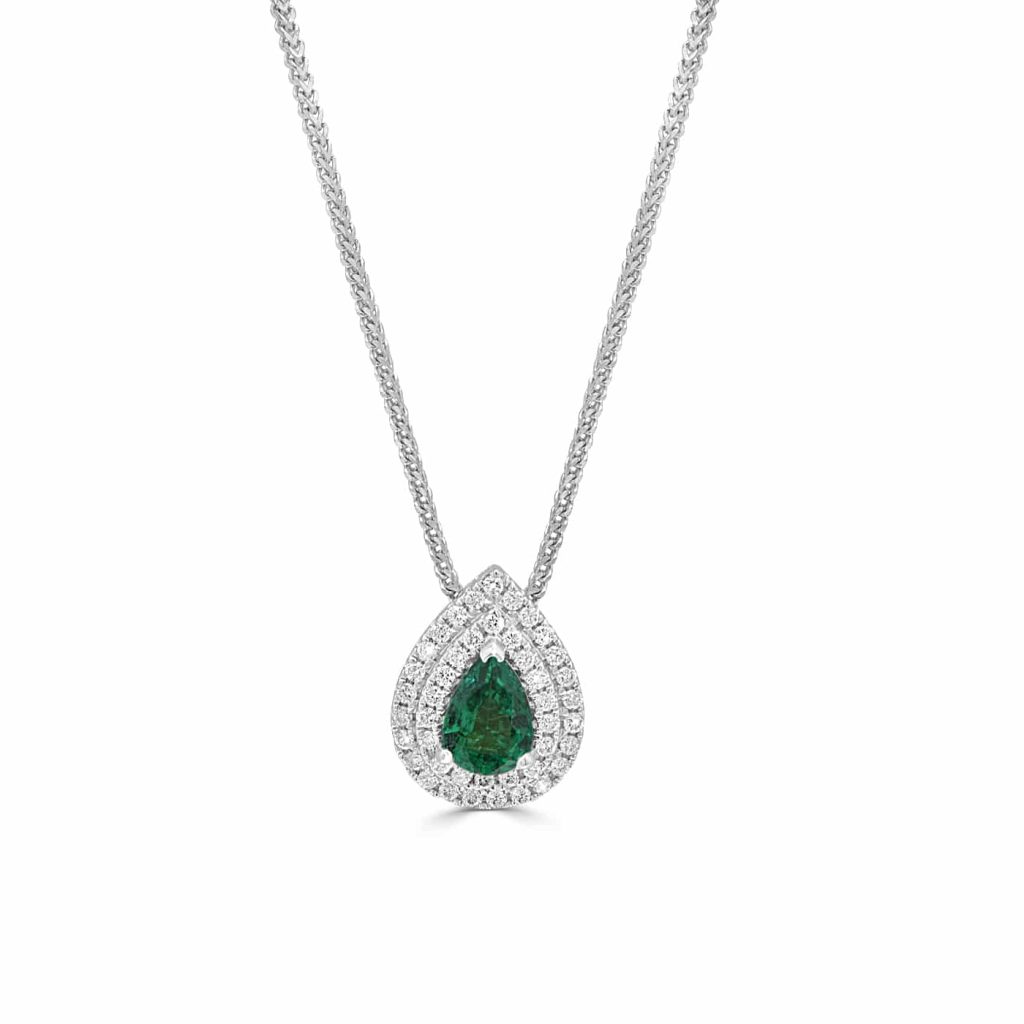 Emerald and diamond pendant design