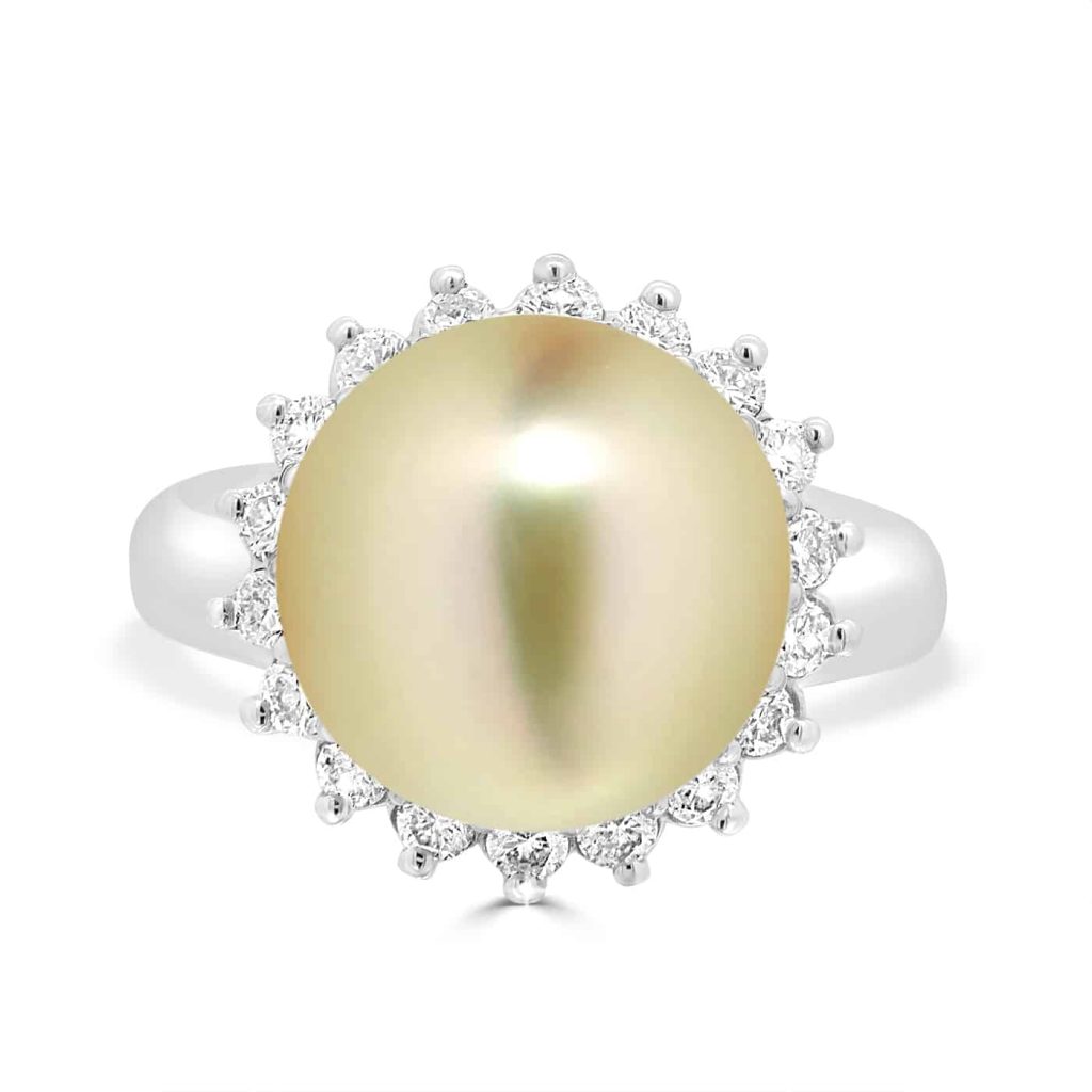 pearl and diamond ring