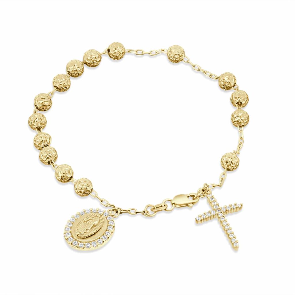 9kt gold rosary bracelet