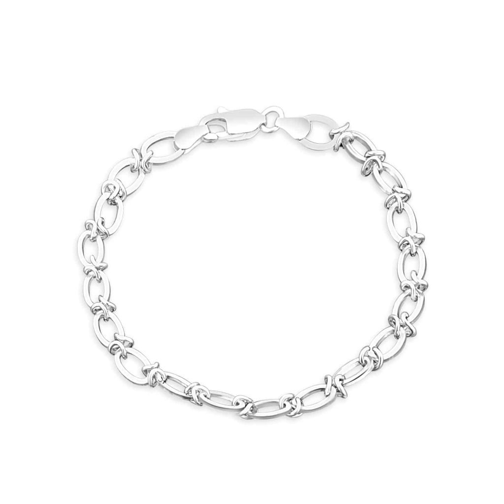 9ct white gold chain bracelet