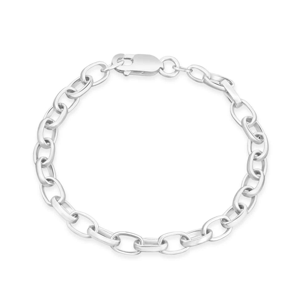 9ct white gold chain bracelet