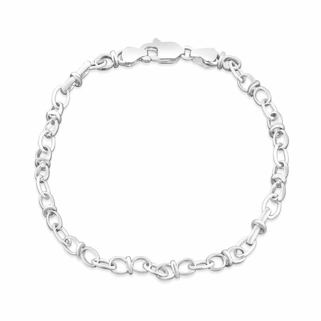 9ct white gold chain bracelet