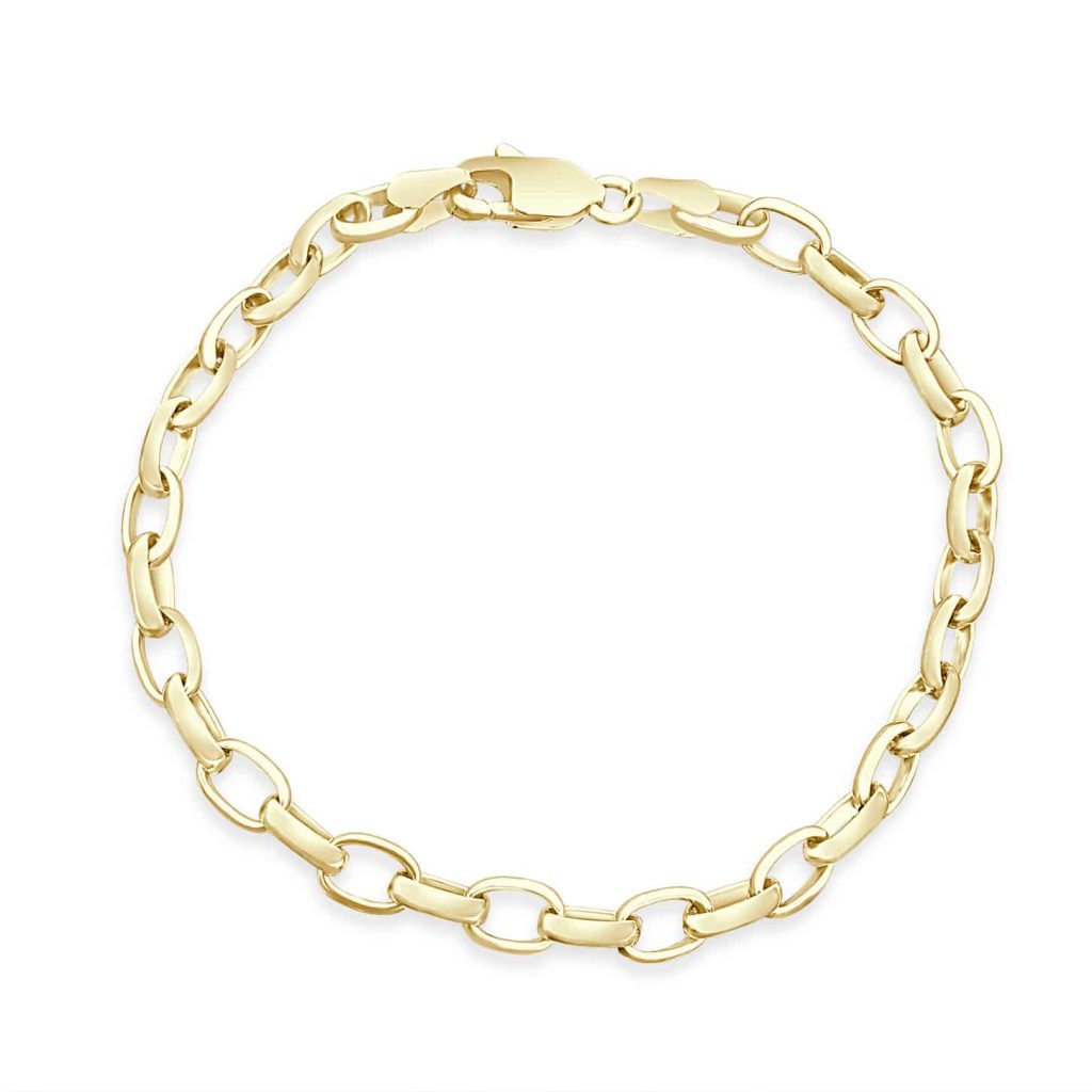 Yellow gold flat link bracelet