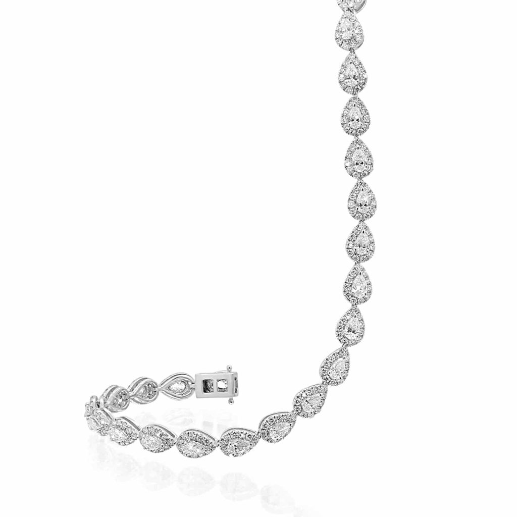 Pear Shaped Diamond Tennis Bracelet