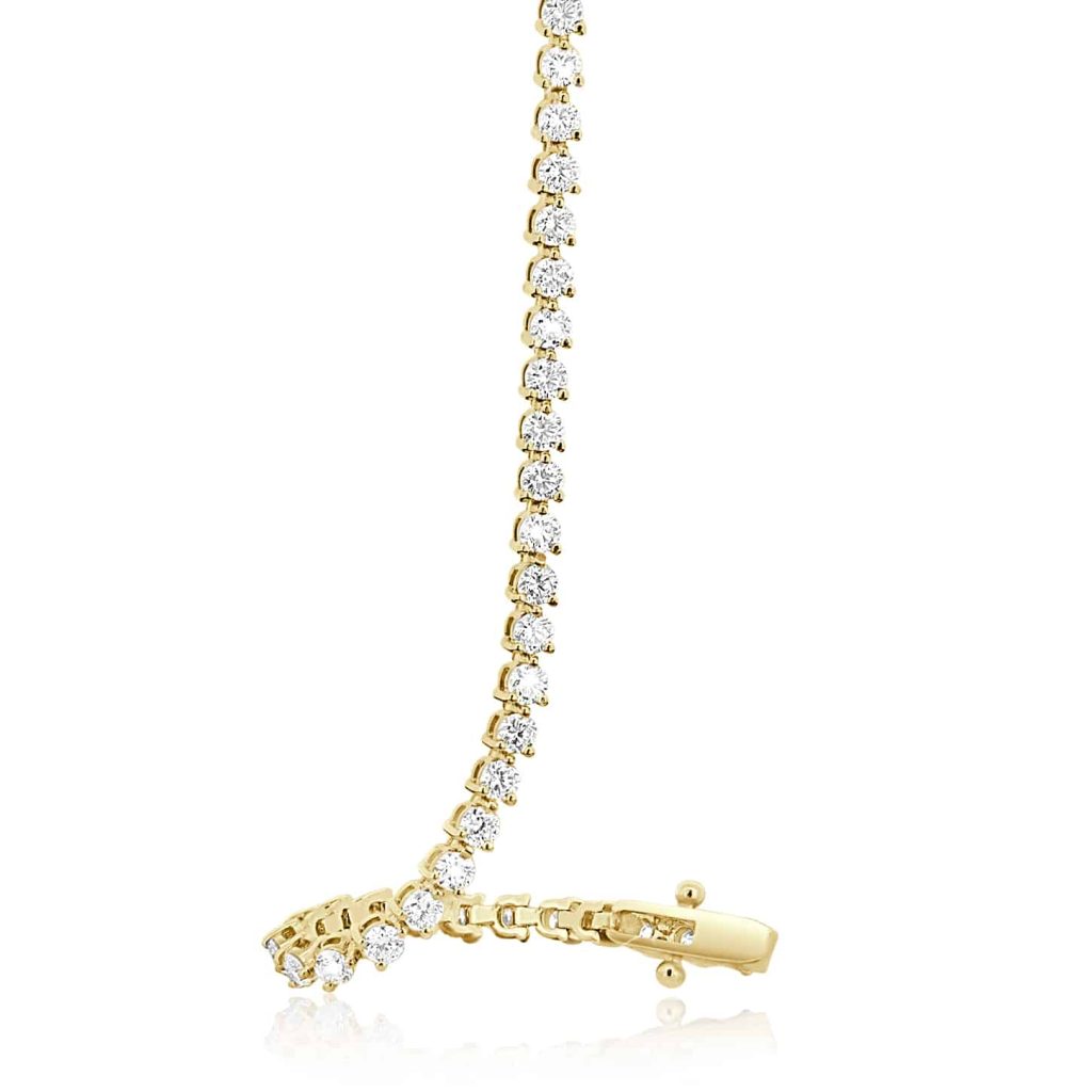 18K gold natural diamond tennis bracelet