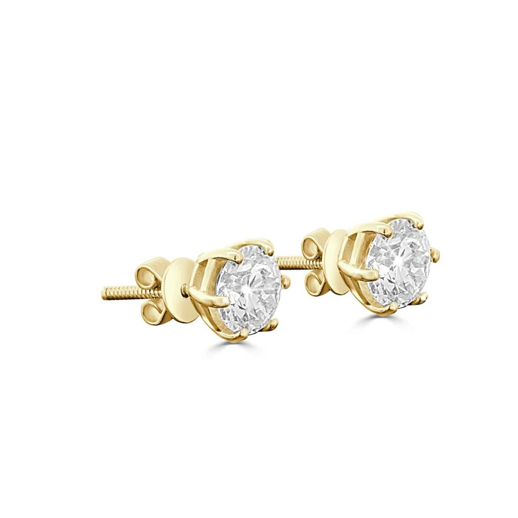 Yellow gold diamond earrings