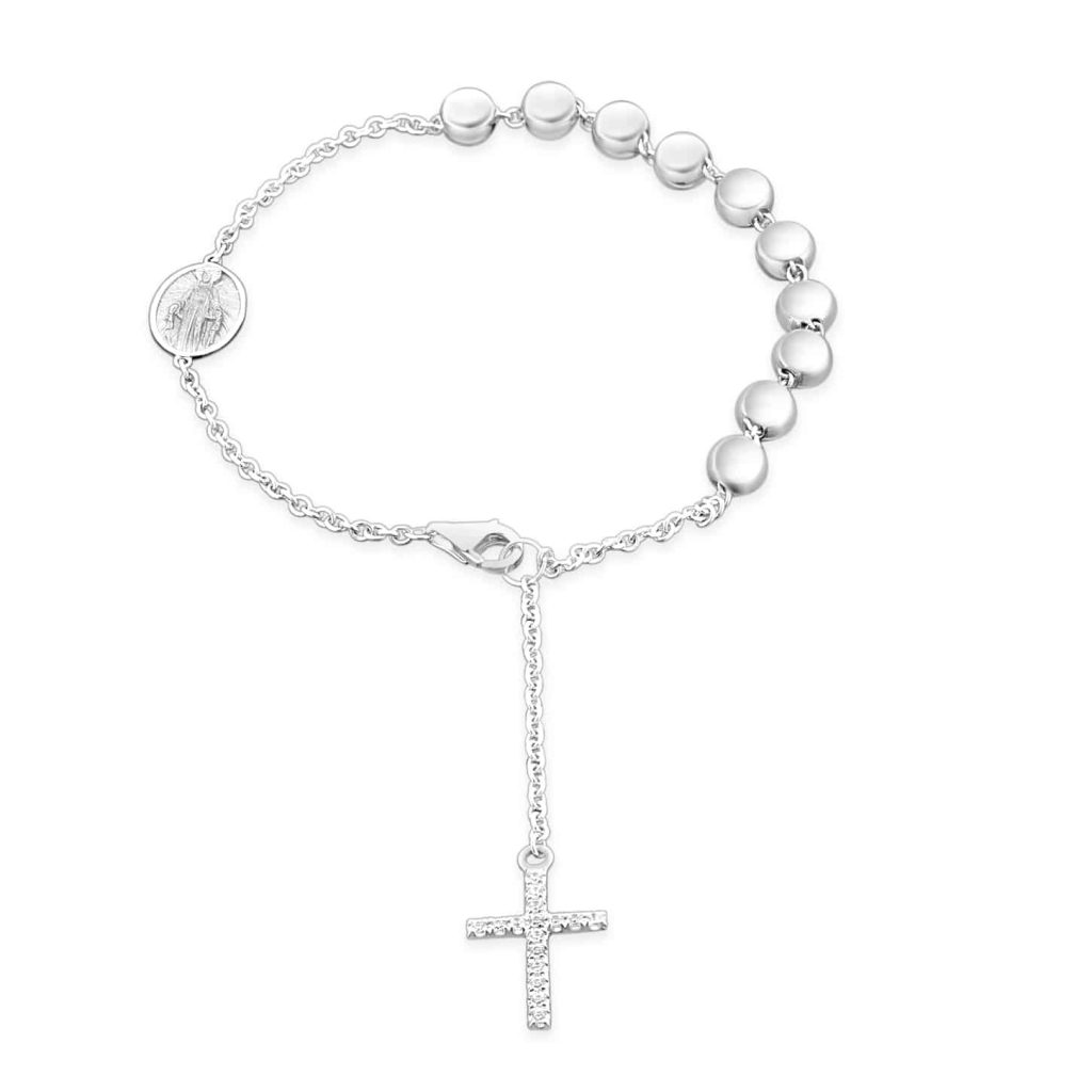 18ct white gold rosary bracelet