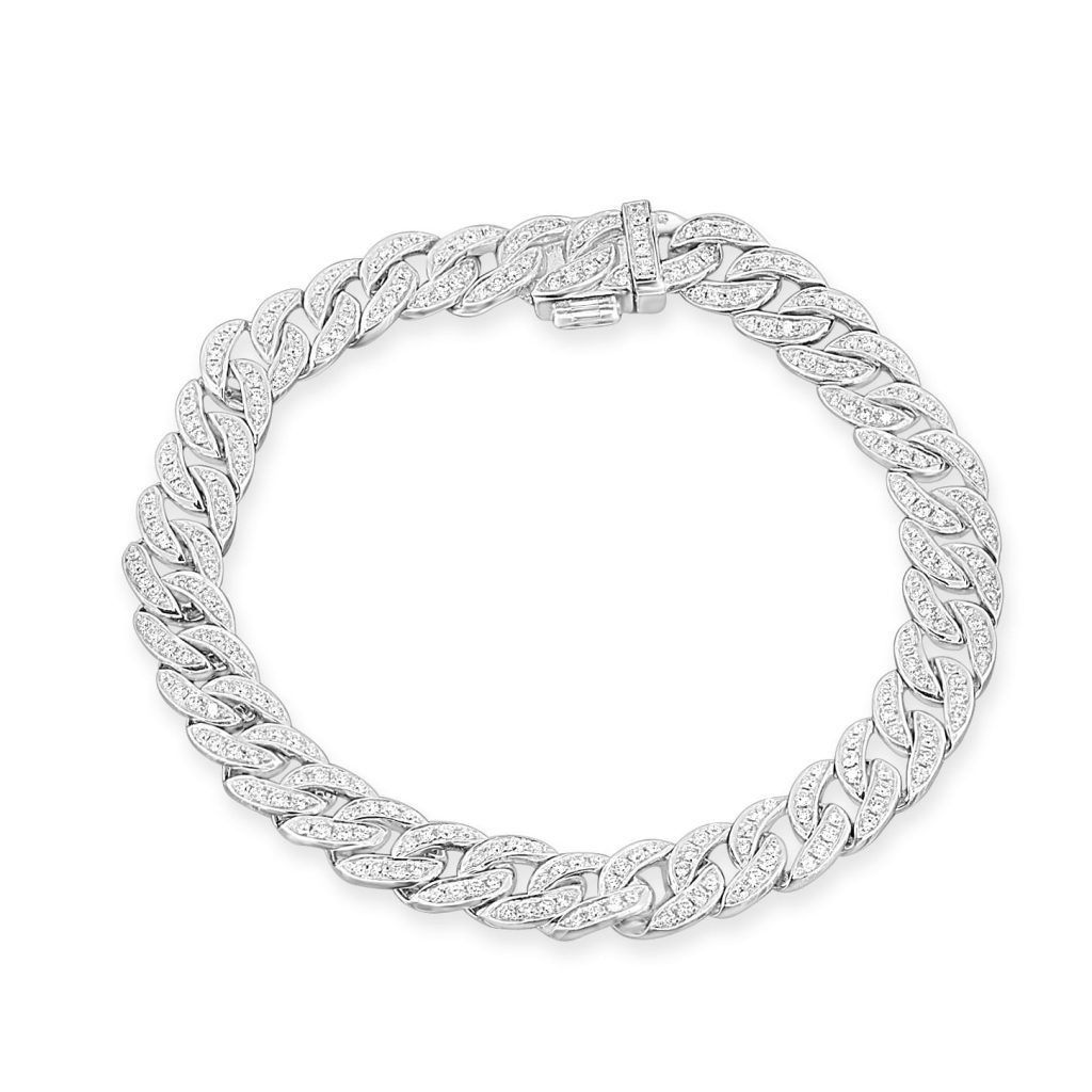 Diamond white gold men’s bracelet