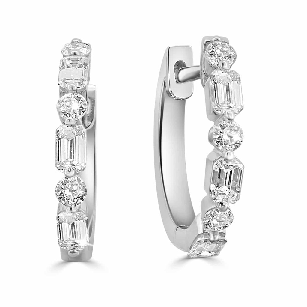 Mixed shape diamond earrings