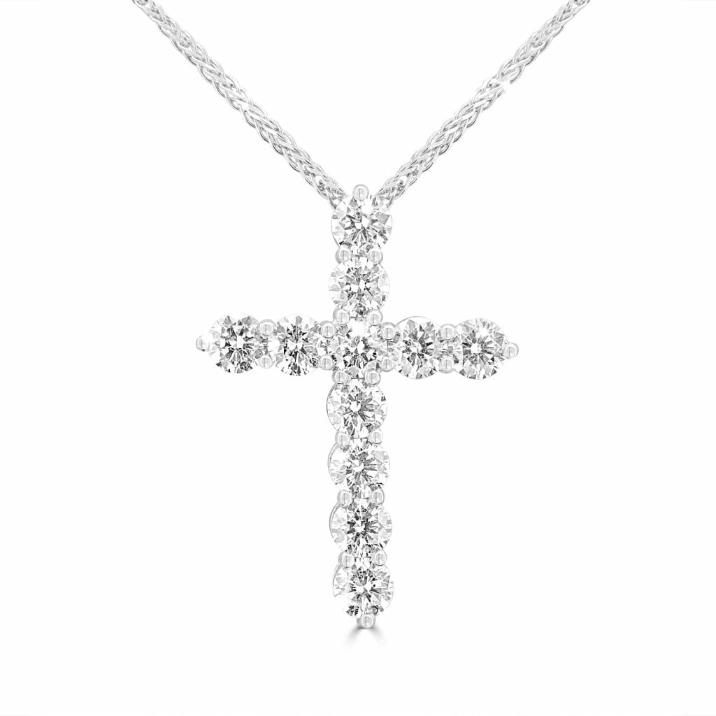 Diamond cross pendant necklace