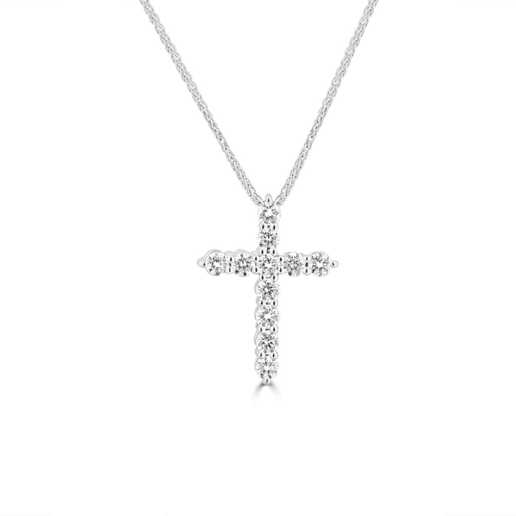 White gold cross pendant