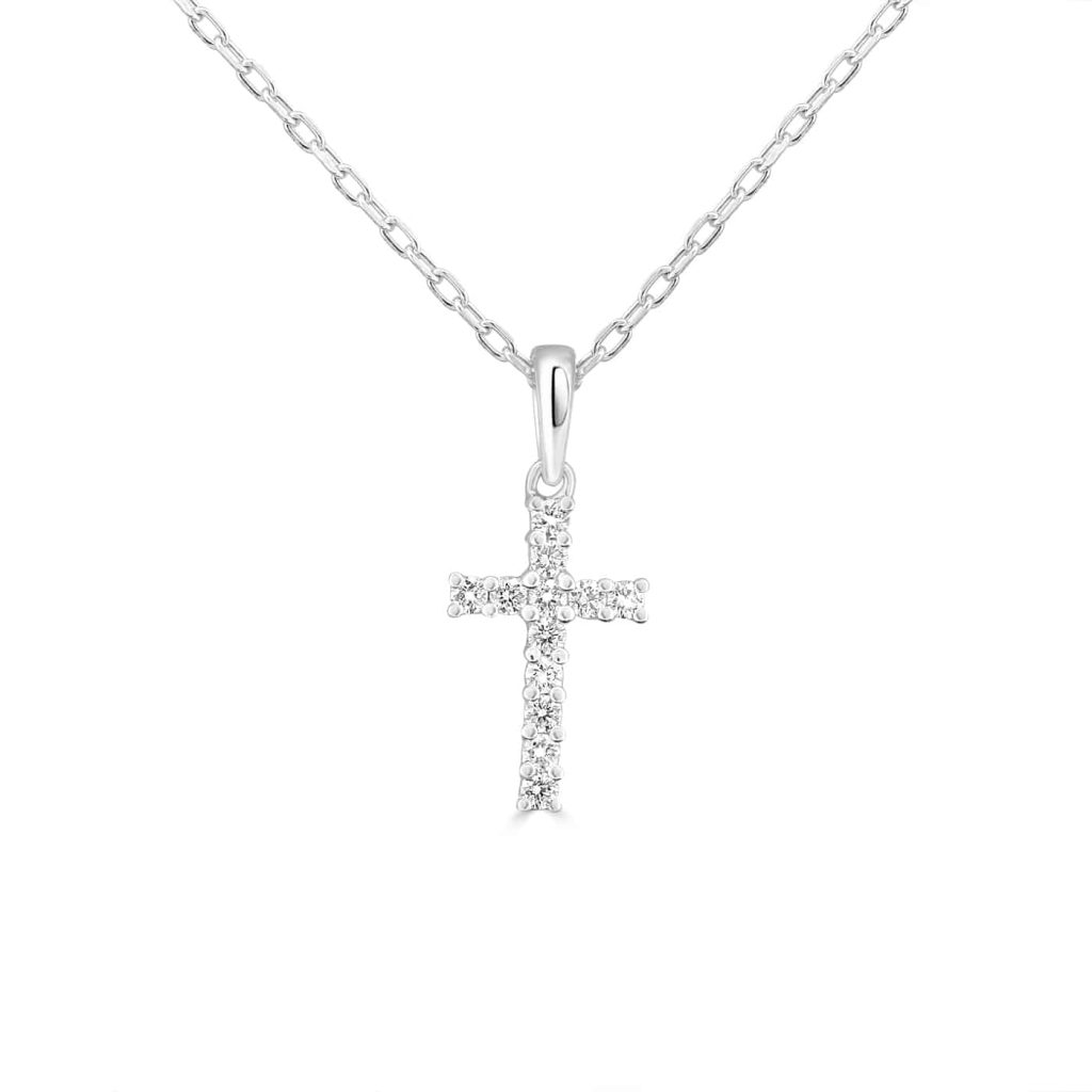 Natural diamond cross pendant