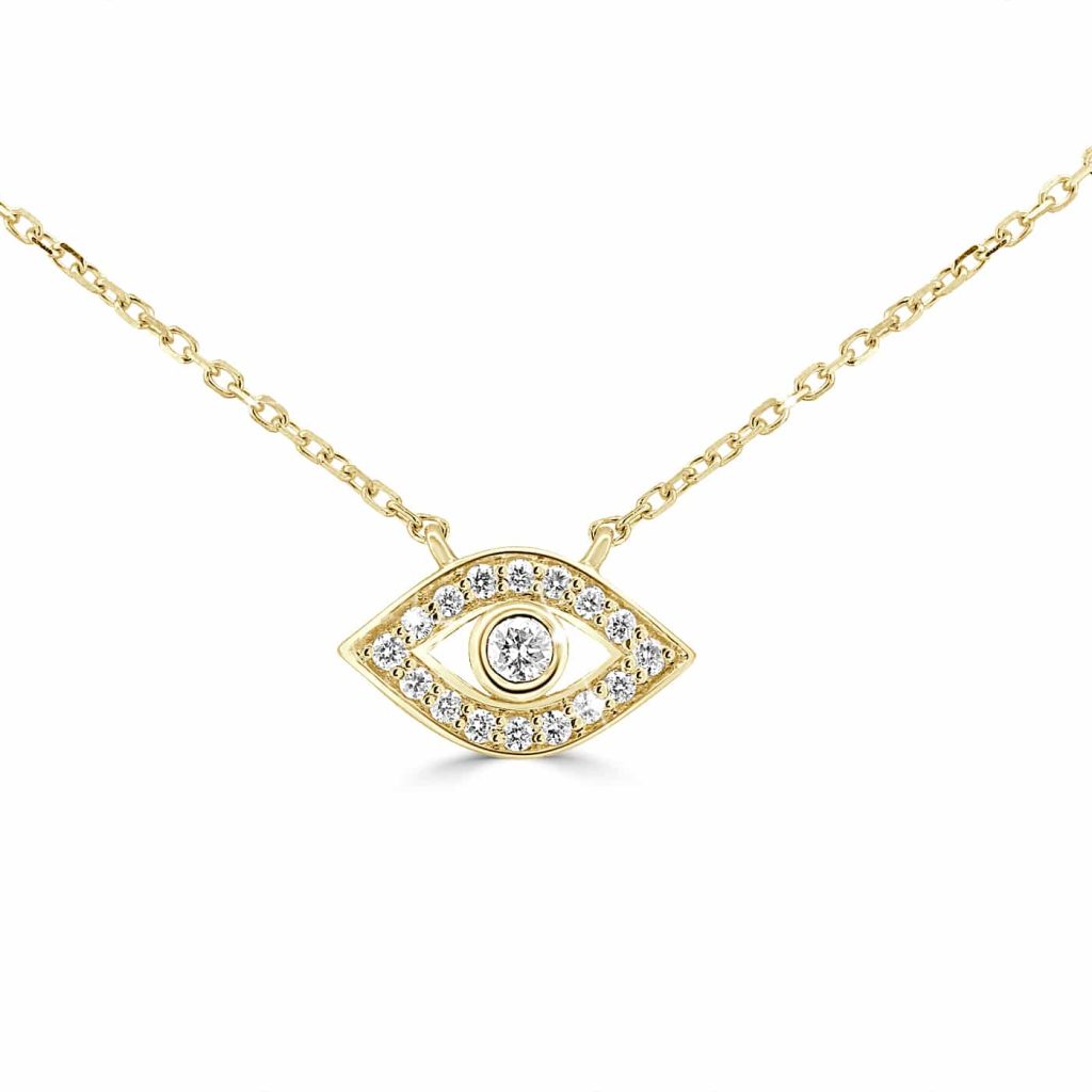 Evil eye diamond necklace