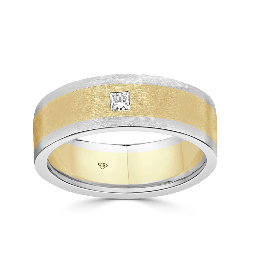 Two-tone diamond men’s ring