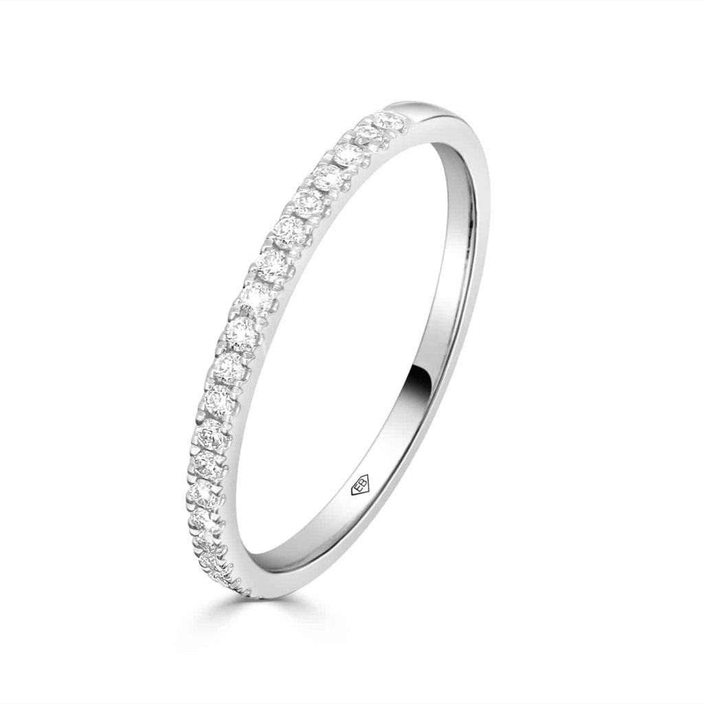 White gold ring with diamonds