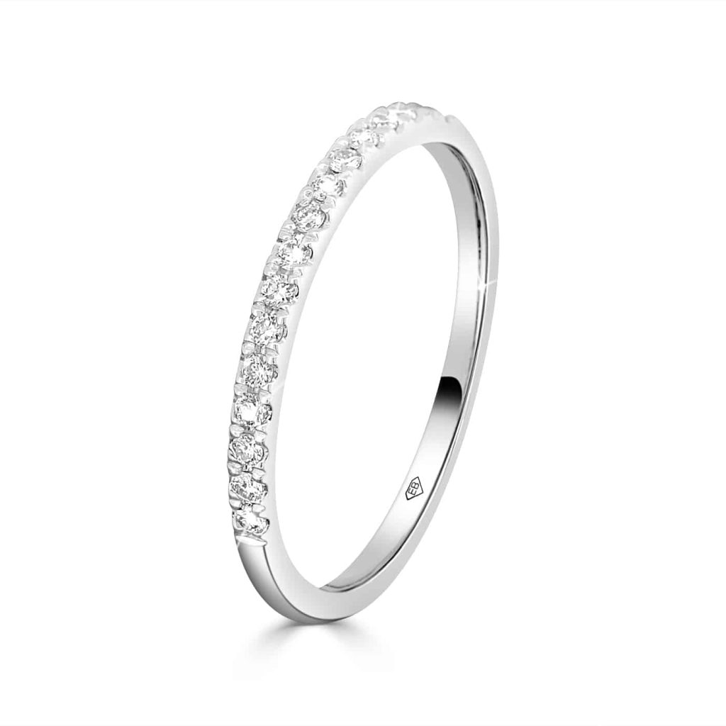 White gold ring with diamonds